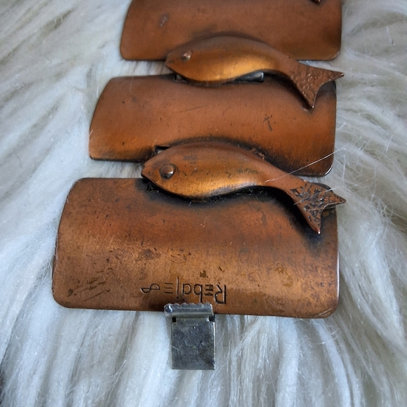 Rare Rebajes Mid Century Copper Fish Design Bracelet - Picture 9 of 12
